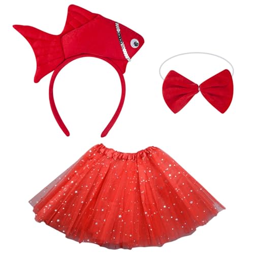 Chenxi Studio 1/3-teiliges Fisch-Kostüm-Zubehör-Set, Fisch-Stirnband, Fliege, Tutus, Rock, Zubehör-Set für Kinder, Mädchen, Fischkostüme, Requisiten Chenxi Studio 1/3-teiliges Fisch-Kostüm-Zubehör-Set, Fisch-Stirnband, Fliege, Tutus, Rock, Zubehör-Set für Kinder, Mädchen, Fischkostüme, Requisiten von Chenxi Studio