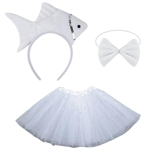 Chenxi Studio 1/3-teiliges Fisch-Kostüm-Zubehör-Set, Fisch-Stirnband, Fliege, Tutus, Rock, Zubehör-Set für Kinder, Mädchen, Fischkostüme, Requisiten Chenxi Studio 1/3-teiliges Fisch-Kostüm-Zubehör-Set, Fisch-Stirnband, Fliege, Tutus, Rock, Zubehör-Set für Kinder, Mädchen, Fischkostüme, Requisiten von Chenxi Studio