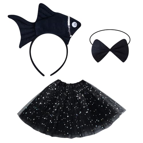 Chenxi Studio 1/3-teiliges Fisch-Kostüm-Zubehör-Set, Fisch-Stirnband, Fliege, Tutus, Rock, Zubehör-Set für Kinder, Mädchen, Fischkostüme, Requisiten Chenxi Studio 1/3-teiliges Fisch-Kostüm-Zubehör-Set, Fisch-Stirnband, Fliege, Tutus, Rock, Zubehör-Set für Kinder, Mädchen, Fischkostüme, Requisiten von Chenxi Studio