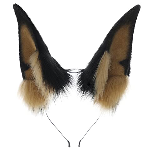 Chenxi Studio Anime Cosplay Requisiten Hund Haarreifen Pelzhaar Styling für Con Stirnband Pelz Dobermann Tier Karneval von Chenxi Studio