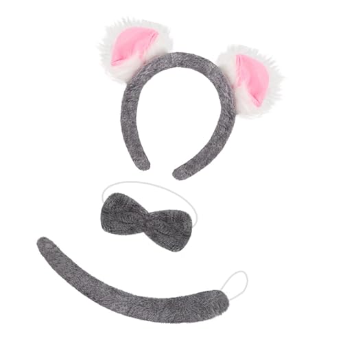 Chenxi Studio Koala-Ohren-Stirnband, Schwanz, Fliege, Set, 3-teilig, Tierkostüm-Zubehör für Halloween, Cosplay, Party, Kinder und Erwachsene, Koala-Kostüm-Zubehör Chenxi Studio Koala-Ohren-Stirnband, Schwanz, Fliege, Set, 3-teilig, Tierkostüm-Zubehör für Halloween, Cosplay, Party, Kinder und Erwachsene, Koala-Kostüm-Zubehör von Chenxi Studio