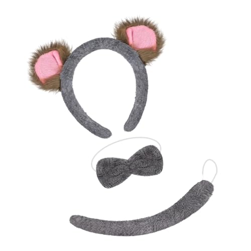 Chenxi Studio Koala-Ohren-Stirnband, Schwanz, Fliege, Set, 3-teilig, Tierkostüm-Zubehör für Halloween, Cosplay, Party, Kinder und Erwachsene, Koala-Kostüm-Zubehör Chenxi Studio Koala-Ohren-Stirnband, Schwanz, Fliege, Set, 3-teilig, Tierkostüm-Zubehör für Halloween, Cosplay, Party, Kinder und Erwachsene, Koala-Kostüm-Zubehör von Chenxi Studio