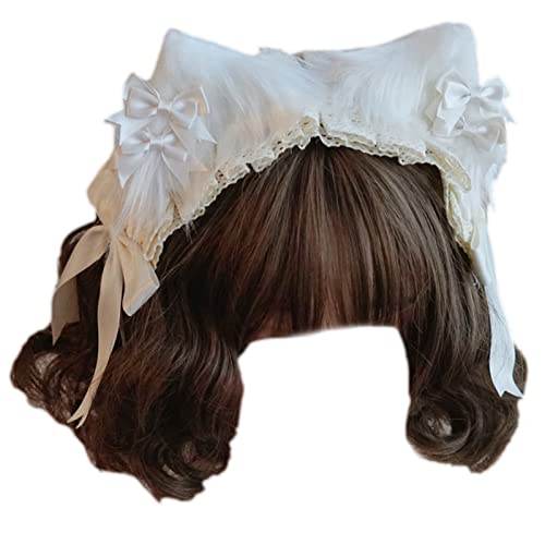 Chenxi Studio Show Stirnband Cosplay Haarband Spitze Schleife Plüsch Stirnbänder Lolita-Stil Kostüm Requisiten Kopfschmuck Mädchen Kopfbedeckung von Chenxi Studio