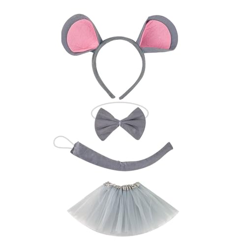 Chenxi Studio Skurriles Ohren-Stirnband und Schwanzrock-Set für Kinderverkleidungen und Motto-Partys, weiche Stoffohren von Chenxi Studio