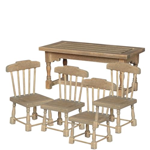 Miniatur-Puppenhäuser, Esstisch und Stühle für Puppenhäuser im Maßstab 1:12, Dekoration, Kinder-Rollenspiel-Zubehör, Miniatur-Küchenzubehör von Chenxi Studio