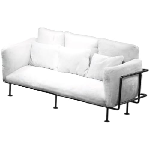 Waschbares, samtgepolstertes Sofa mit abnehmbarem Kissen und rostfreier Metallbasis, Requisite für Puppenhaus, Dekoration, Szene, Baumodell Waschbares, samtgepolstertes Sofa mit abnehmbarem Kissen und rostfreier Metallbasis, Requisite für Puppenhaus, Dekoration, Szene, Baumodell von Chenxi Studio