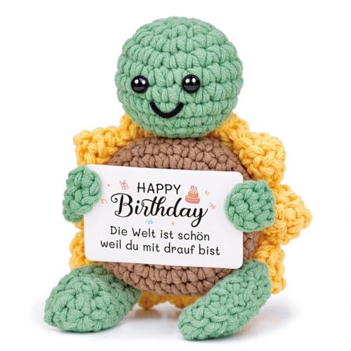 CheriGift Positive Sonnenblumenschildkröte Geburtstagsgeschenk für Frauen, Handgemachte Schildkröten Glücksbringer, Mutmacher Pocket Hug Figuren Geschenk für Freundin Frau Mama, 2.8x2x3.9 inches von CheriGift