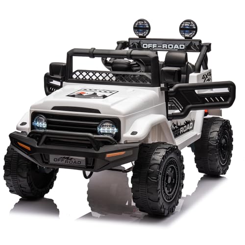 Kinder Elektroauto Mit Fernbedienung, 12v Kinder Auto Mit Sicherheitsgurt, Musik (MP3/USB/TF), LED-Licht, Kinderfahrzeug Für 3+ Jahre von CherishCradle