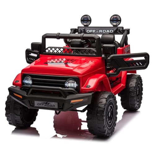 Kinder Elektroauto Mit Fernbedienung, 12v Kinder Auto Mit Sicherheitsgurt, Musik (MP3/USB/TF), LED-Licht, Kinderfahrzeug Für 3+ Jahre von CherishCradle