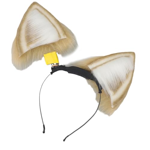 Cherjoury - Elektrischer Haarreifen für Tierohren, Plüsch-Stirnband für Anime-Kostüm, Kopfschmuck, Rollenspiel, Maskenzubehör, Katzenohren, Kamelohren von Cherjoury