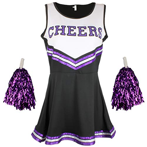 Cheerleader-Kostüm, Kostüm aus „High School Musical“ mit Pompoms, in 6 Farben und 5 Größen Cheerleader-Kostüm, Kostüm aus „High School Musical“ mit Pompoms, in 6 Farben und 5 Größen von Cherry-on-Top