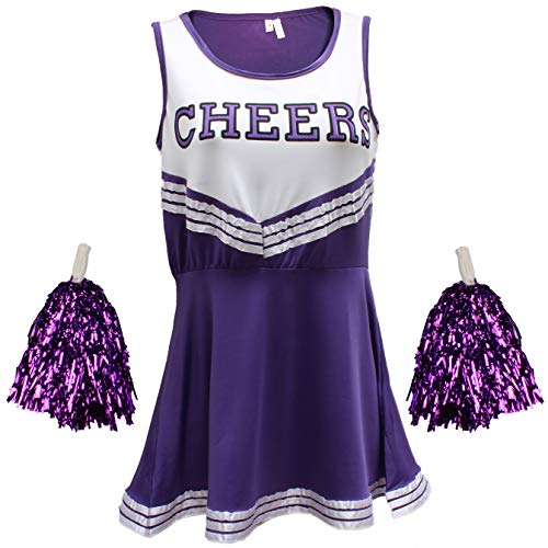 Cheerleader-Kostüm, Kostüm aus „High School Musical“ mit Pompoms, in 6 Farben und 5 Größen Cheerleader-Kostüm, Kostüm aus „High School Musical“ mit Pompoms, in 6 Farben und 5 Größen von Cherry-on-Top