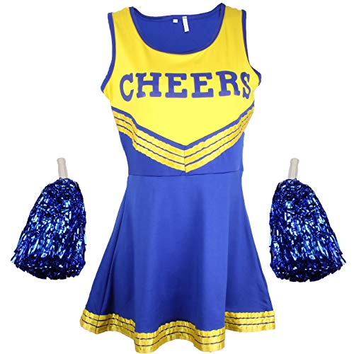 Cheerleader-Kostüm, Kostüm aus „High School Musical“ mit Pompoms, in 6 Farben und 5 Größen Cheerleader-Kostüm, Kostüm aus „High School Musical“ mit Pompoms, in 6 Farben und 5 Größen von Cherry-on-Top
