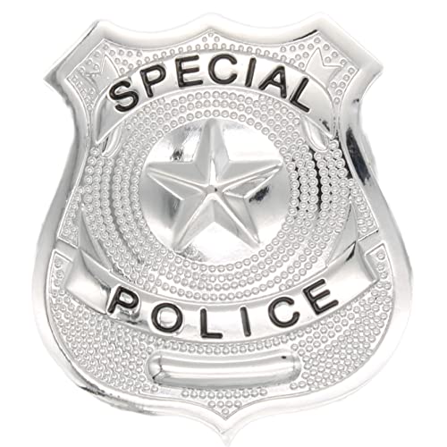 Polizeiabzeichen Silber Metall Ideal für Fasching und Polizeiverkleidung von Cherry-on-Top