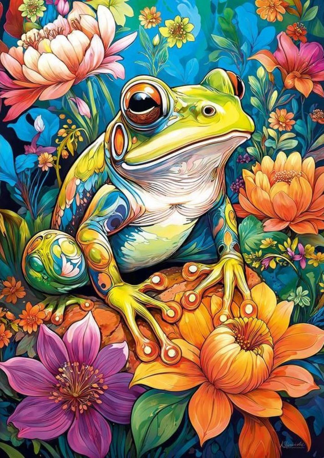 CherryPazzi Puzzle 1000 Teile – Flower Power Frog - CherryPazzi Puzzle 1000 Teile – Flower Power Frog - von CherryPazzi