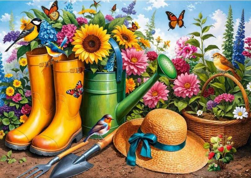 CherryPazzi Puzzle 1000 Teile – Golden Boots, Blooming Roots - von CherryPazzi