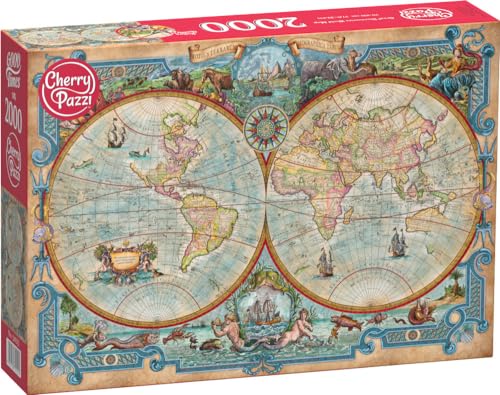 CherryPazzi Puzzle 2000 Teile: Weltkarte der großen Entdeckungen von CherryPazzi