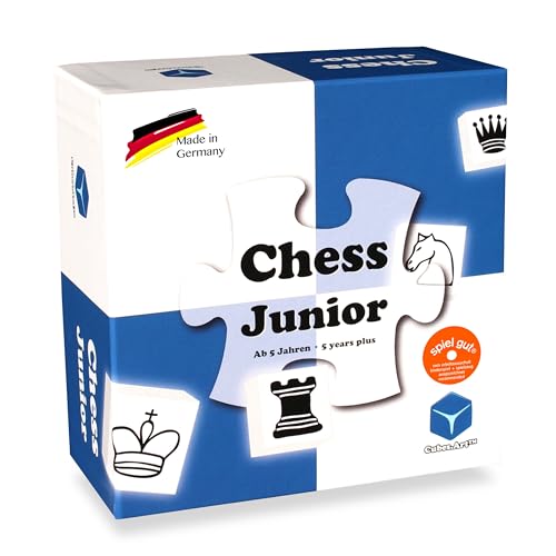 Chess Junior Kinder Schach - Das Schachspiel für Kinder - Lernspiele ab 5 6 7 8 Jahre, Kinderschach - Bestes Spielzeug des Jahres, nominiert, Schach Lernen, Blau [deutsch] von cubes.art