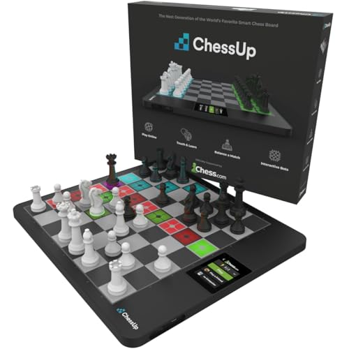 ChessUp 2 - Elektronisches Schachbrett von Bryght Labs - Integriertes WiFi, Schachengine - Inklusive Schachset TouchSense Figuren - Beleuchtetes Smart Chess Board - mit KI, Unterricht, kabellosem von ChessUp