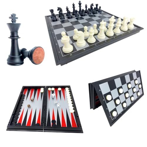 ChessEbook Magnetisches Schachspiel + Dame + Backgammon 32 x 32 cm von Chessebook