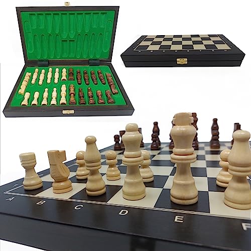 ChessEbook Schachspiel - Hochwertiges Schachbrett aus Holz - Chess Board Set klappbar - Schachbrett-Spielset mit Schachfiguren - 35x35 cm von Chessebook