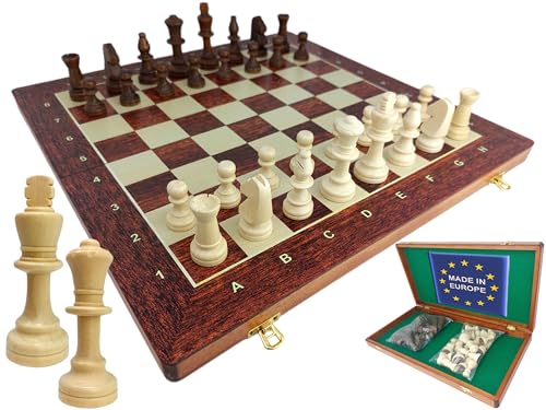ChessEbook Schachspiel - Hochwertiges Schachbrett aus Holz - Chess Board Set klappbar - Schachbrett-Spielset mit Schachfiguren - 48 x 48 cm von Chessebook