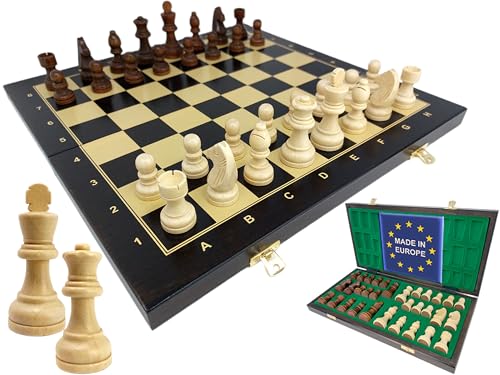 ChessEbook Schachspiel - Hochwertiges Schachbrett aus Holz - Chess Board Set klappbar - Schachbrett-Spielset mit Schachfiguren - 40x40 cm von Chessebook