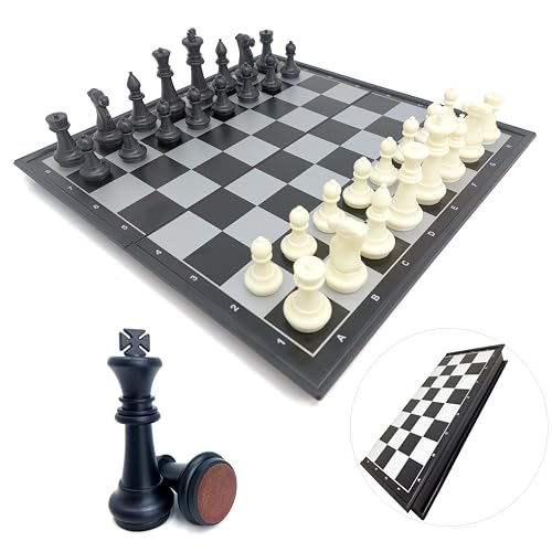 ChessEbook Magnetisches Schachspiel 36 x 36 cm - Klappbares Schachbrett - Reiseschachspiel - Chess Board Set klappbar - Spielset mit Schachfiguren schwarz und weiß von ChessEbook