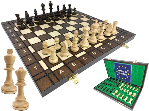 ChessEbook Schachspiel - Hochwertiges Schachbrett aus Holz - Chess Board Set klappbar - Schachbrett-Spielset mit Schachfiguren - 41x41 cm von Chessebook