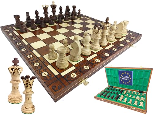 Chessebook Schachspiel - Hochwertiges Schachbrett aus Holz - Chess Board Set klappbar - Schachbrett-Spielset mit Schachfiguren - 52x52 cm, 2 Spieler von Chessebook