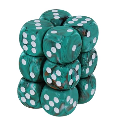 Ches Marble Oxi-Copper D6 Würfel-Set, 16 mm von Chessex
