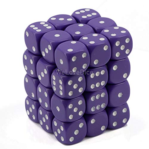 Chessex Opaque 12mm d6 with pips Dice Blocks (36 Dice) - Purple w/White Chessex Opaque 12mm d6 with pips Dice Blocks (36 Dice) - Purple w/White von Chessex
