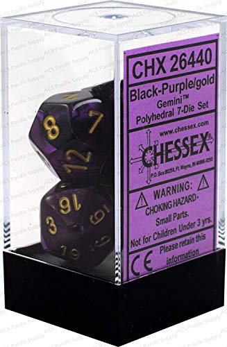 Chessex 26440CHX Die Set, Black/Purple/Gold, One Size von Chessex