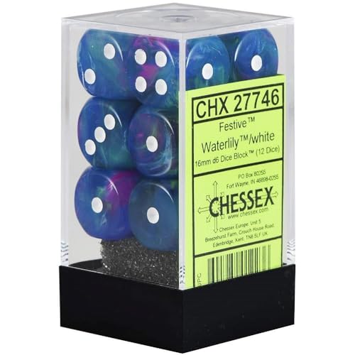 Chessex 27746 Dice, Waterlilly W/White von Chessex
