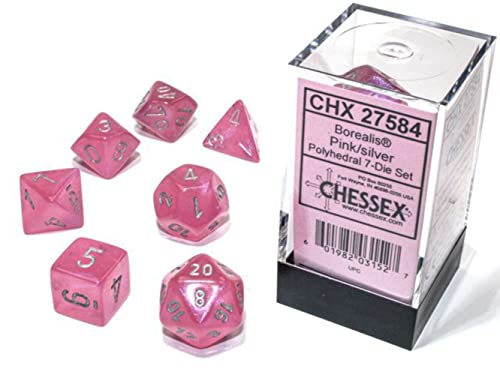 Chessex Borealis Pink Luminary Dice Set Boxed [CHX27584] von Chessex
