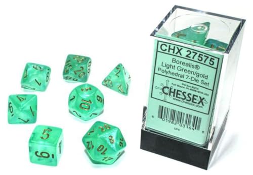 Chessex Borealis Polyhedral Light Green/Gold Luminary 7-Die Set Chessex Borealis Polyhedral Light Green/Gold Luminary 7-Die Set von Chessex
