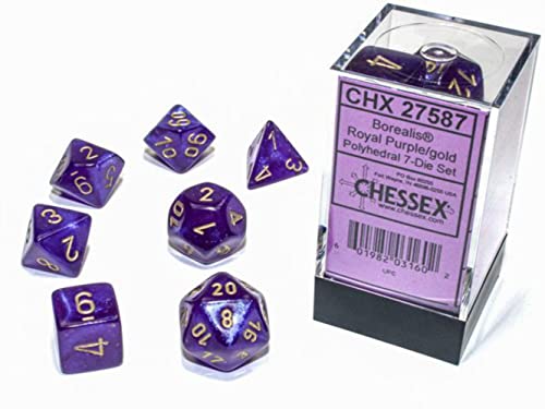 Chessex Borealis Royal Purple Luminary Dice Set Boxed [CHX27587] von Chessex
