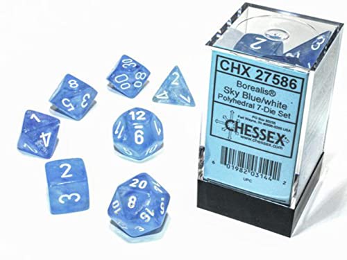 Chessex Borealis Sky Blue Luminary Dice Set Boxed [CHX27586] von Chessex
