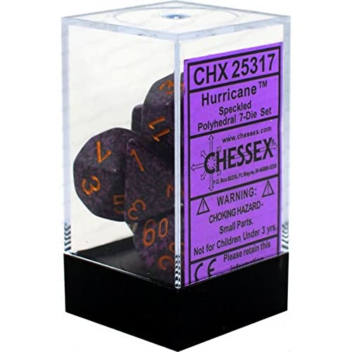 Chessex CHX 25317 Dice-Speckled: 7Pc Hurricane Set, Multicoloured Chessex CHX 25317 Dice-Speckled: 7Pc Hurricane Set, Multicoloured von Chessex