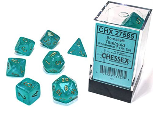 Chessex Borealis Teal Luminary Dice Set Boxed [CHX27585] von Chessex
