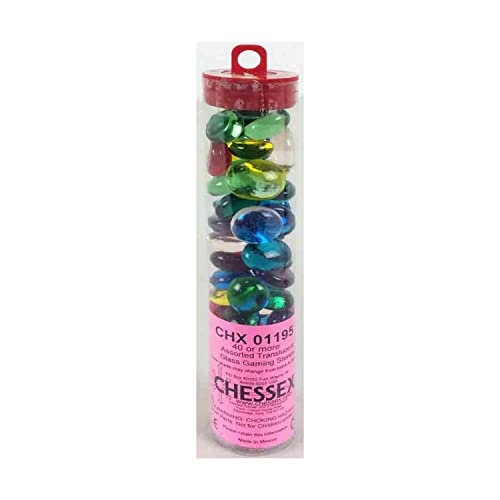 Chessex Gaming Glass Stones in Tube - Assorted Crystal (40) von Chessex
