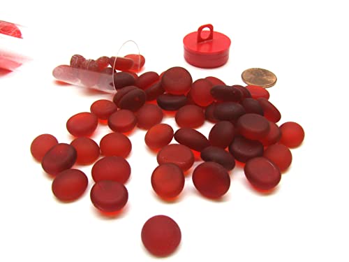 Chessex Gaming Glass Stones in Tube - Frosted Crystal Red (40) von Chessex