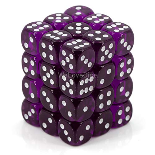 Chessex Manufacturing 23807 12 mm Set Of Purple With White Translucent D6 Dice Set Of 36 by Chessex Manufacturing Chessex Manufacturing 23807 12 mm Set Of Purple With White Translucent D6 Dice Set Of 36 by Chessex Manufacturing von Chessex