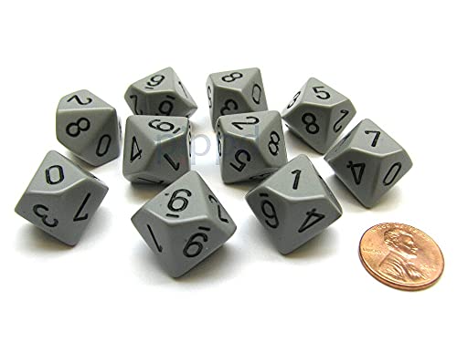 Chessex Opaque Polyhedral Ten d10 Set - Grey/Black von Chessex
