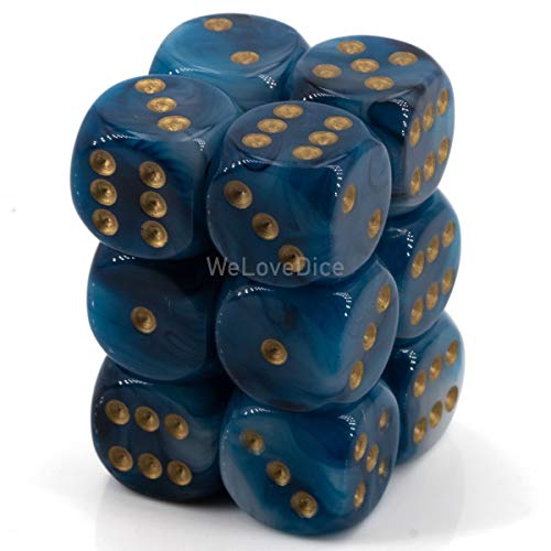 Chessex Phantom™ Teal w/Gold 16mm W6 12Stk von Chessex Manufacturing