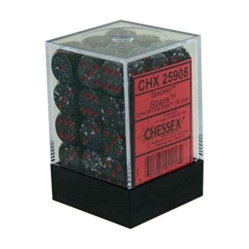 Chessex Speckled 12mm d6 Dice Blocks with Pips (36 Dice) - Space von Chessex