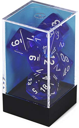 Chessex Translucent Polyhedral 7-Die Set - Blue/White Chessex Translucent Polyhedral 7-Die Set - Blue/White von Chessex