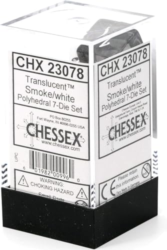 Chessex Translucent Polyhedral 7-Die Set - Smoke/White Chessex Translucent Polyhedral 7-Die Set - Smoke/White von Chessex