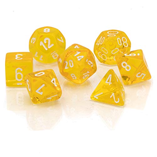 Chessex Translucent Polyhedral 7-Die Set - Yellow/White Chessex Translucent Polyhedral 7-Die Set - Yellow/White von Chessex