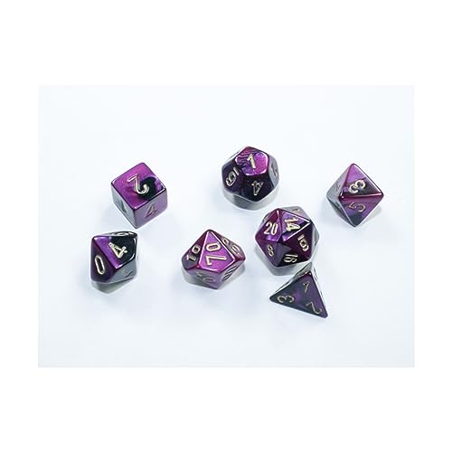 Gemini® Mini-Polyhedral Black-Purple/gold 7-Die Set von Chessex